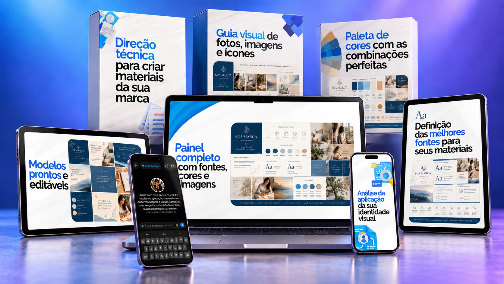 Mockup dos entregáveis da Minha Marca Pronta