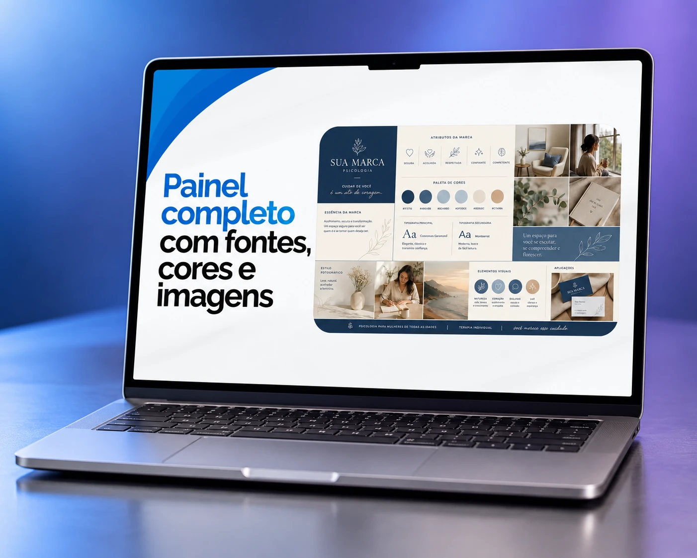 Painel completo com fontes, cores e imagens